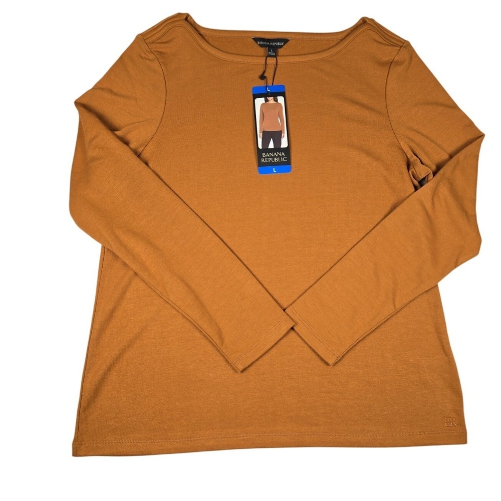 Banana Republic Womens Long Sleeve Classic Fit LARGE Elevated Layering Basic NWT